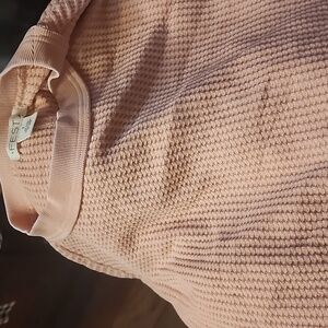Festi peach waffle knit LS top